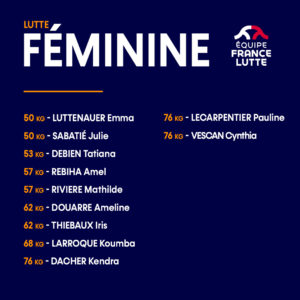 Sélection Lutte Féminine - Tournoi Ranking Series - Croatie